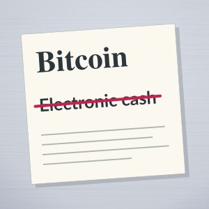 Electronic cash, struck out in red